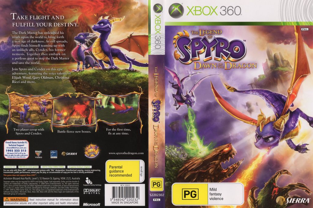 spyro dawn of the dragon xbox 360 game